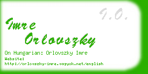 imre orlovszky business card